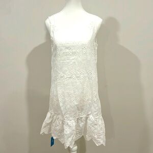 Cupshe white eyelet, beach, cover-up size medium